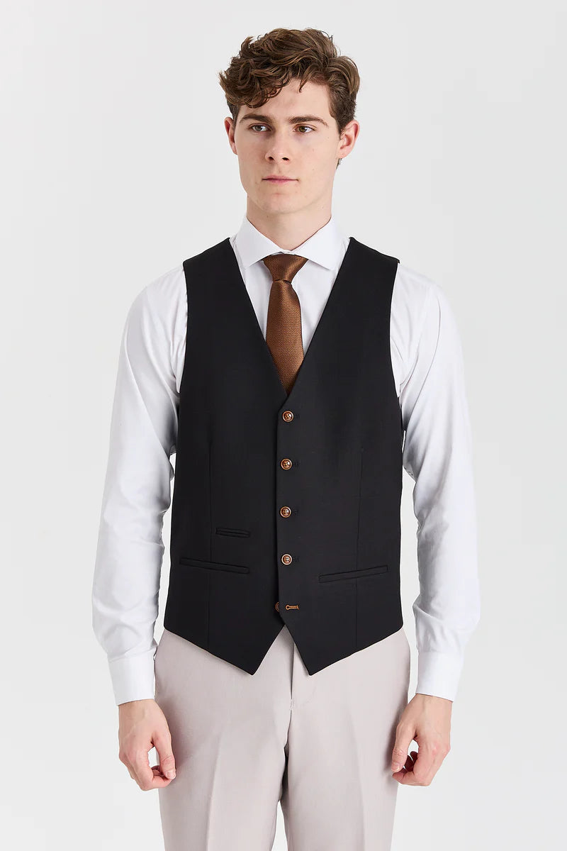 Costume Mayfair Stone texturé avec gilet noir contrastant