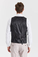 Costume Mayfair Stone texturé avec gilet noir contrastant