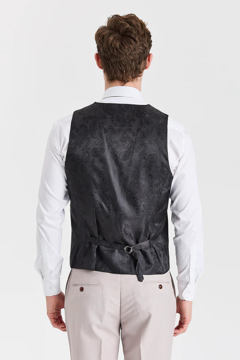 Costume Mayfair Stone texturé avec gilet noir contrastant