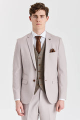 Costume Mayfair Stone texturé avec gilet en tweed Harris Brown