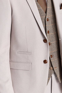 Costume Mayfair Stone texturé avec gilet en tweed Harris Brown