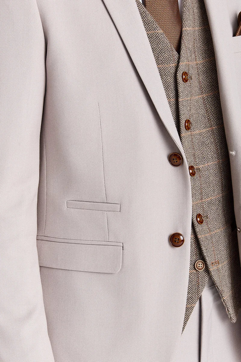 Costume Mayfair Stone texturé avec gilet en tweed Harris Brown