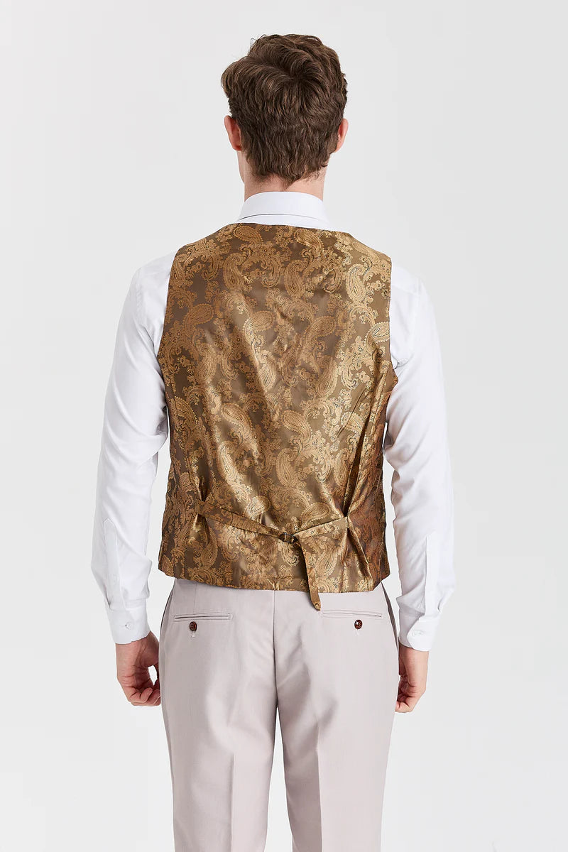 Costume Mayfair Stone texturé avec gilet en tweed Harris Brown