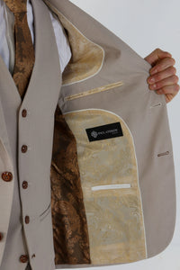 Mayfair - Men's Beige Birdseye Tailored Fit Blazer