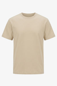 T-shirt beige classique pour homme en mélange de coton