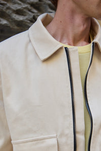 Veste bomber utilitaire beige pour homme, légère, matelassée et zippée