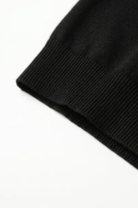 T-shirt noir classique en maille pour homme, manches courtes, col rond