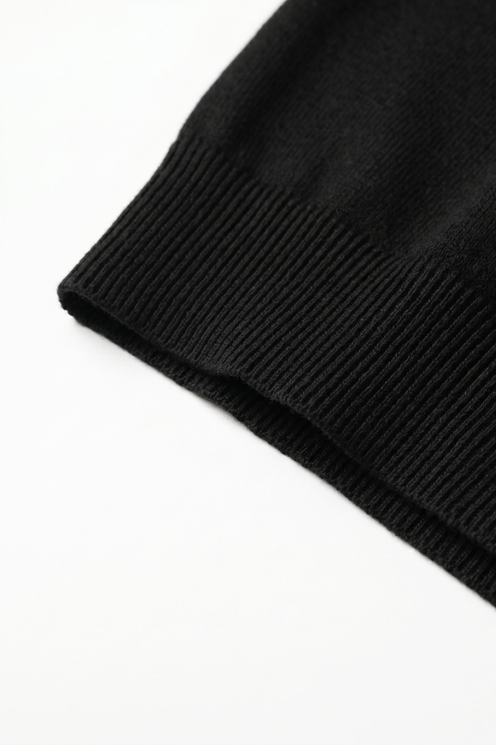 T-shirt noir classique en maille pour homme, manches courtes, col rond