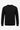Sweat-shirt à manches longues extensible noir en mélange de coton pour homme, col rond, manches longues