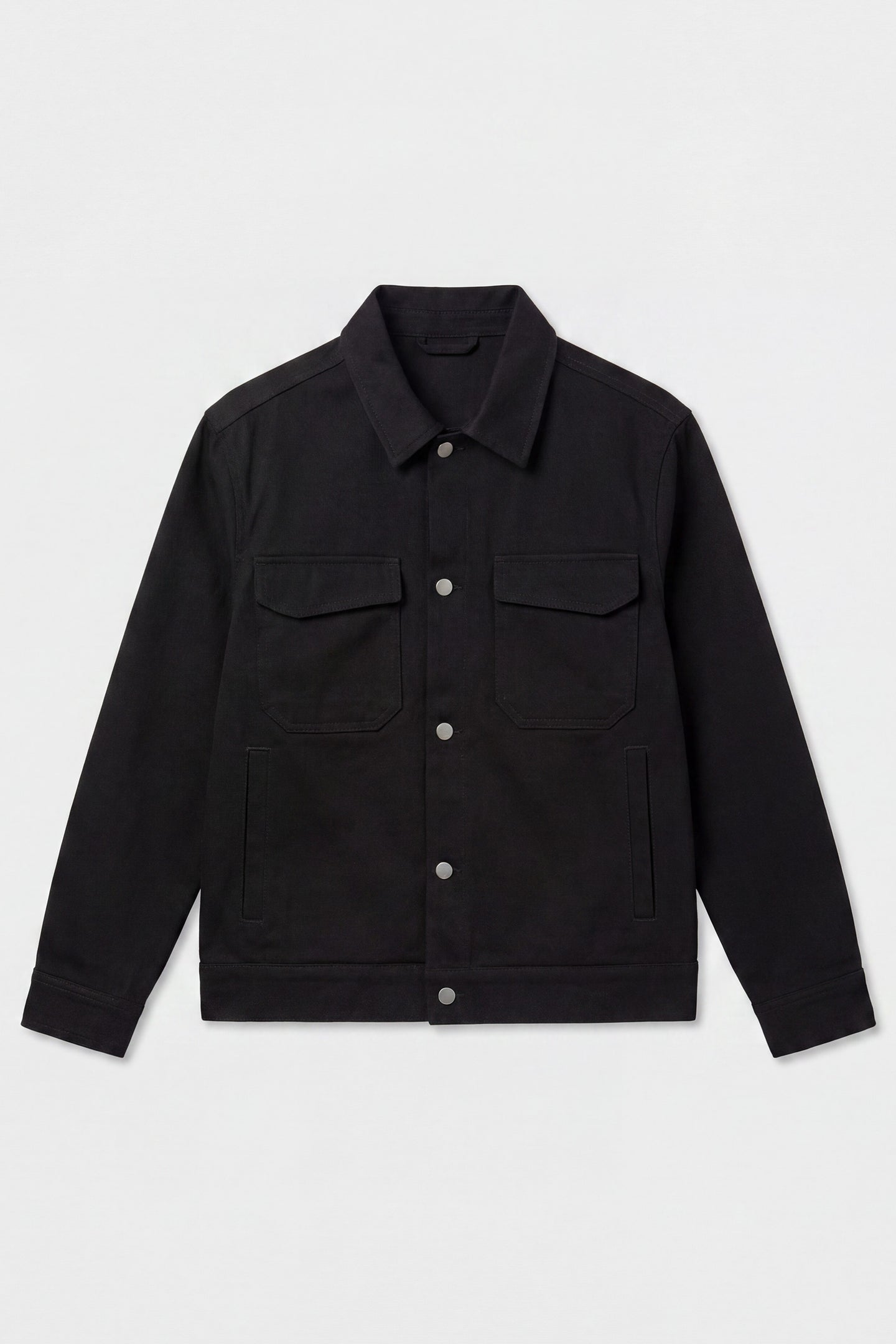 Veste en sergé de coton noir pour homme - Surchemise camionneur