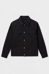 Veste en sergé de coton noir pour homme - Surchemise camionneur