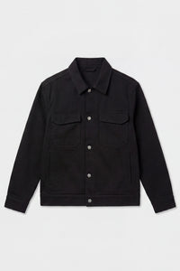 Veste en sergé de coton noir pour homme - Surchemise camionneur