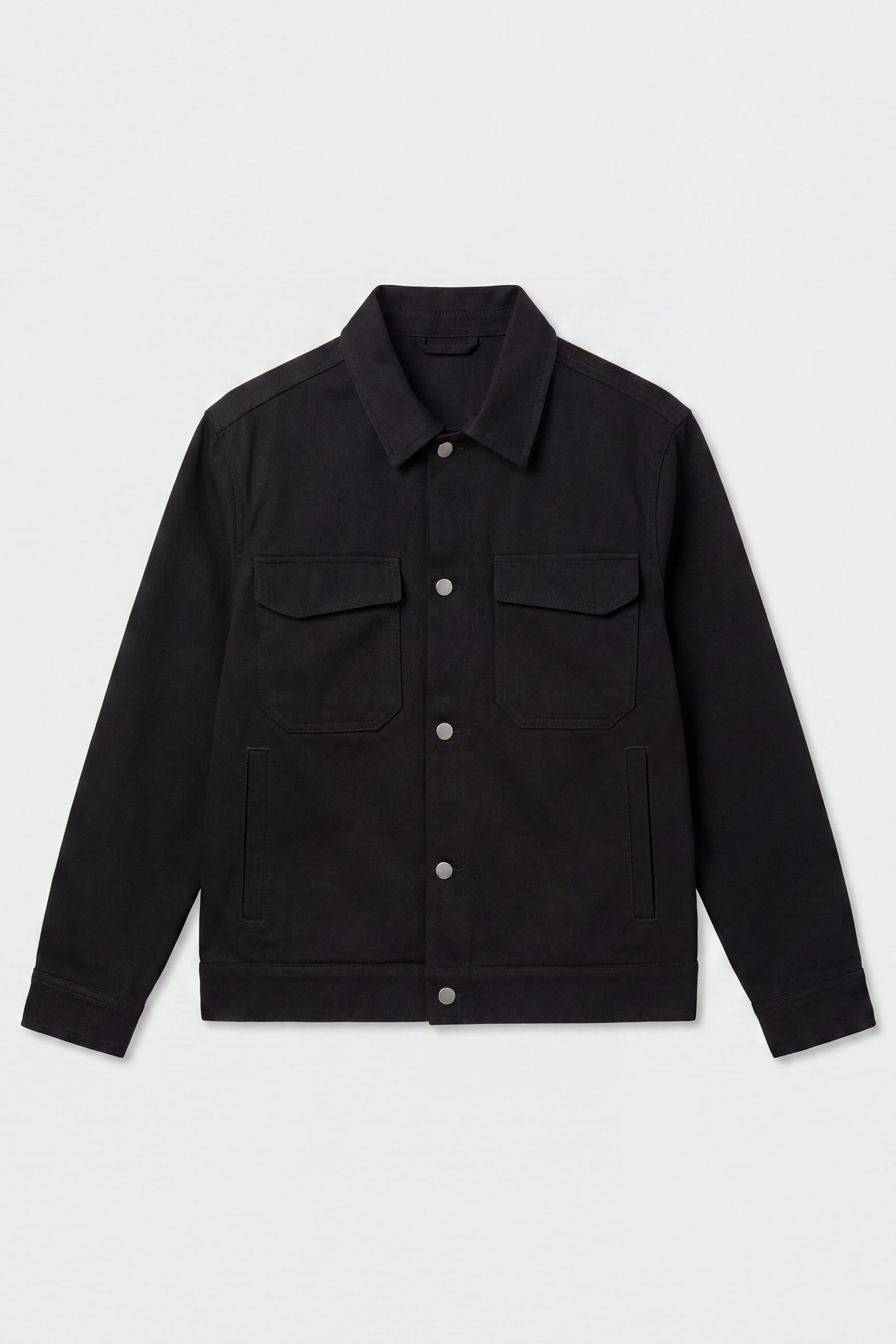 Veste en sergé de coton noir pour homme - Surchemise camionneur