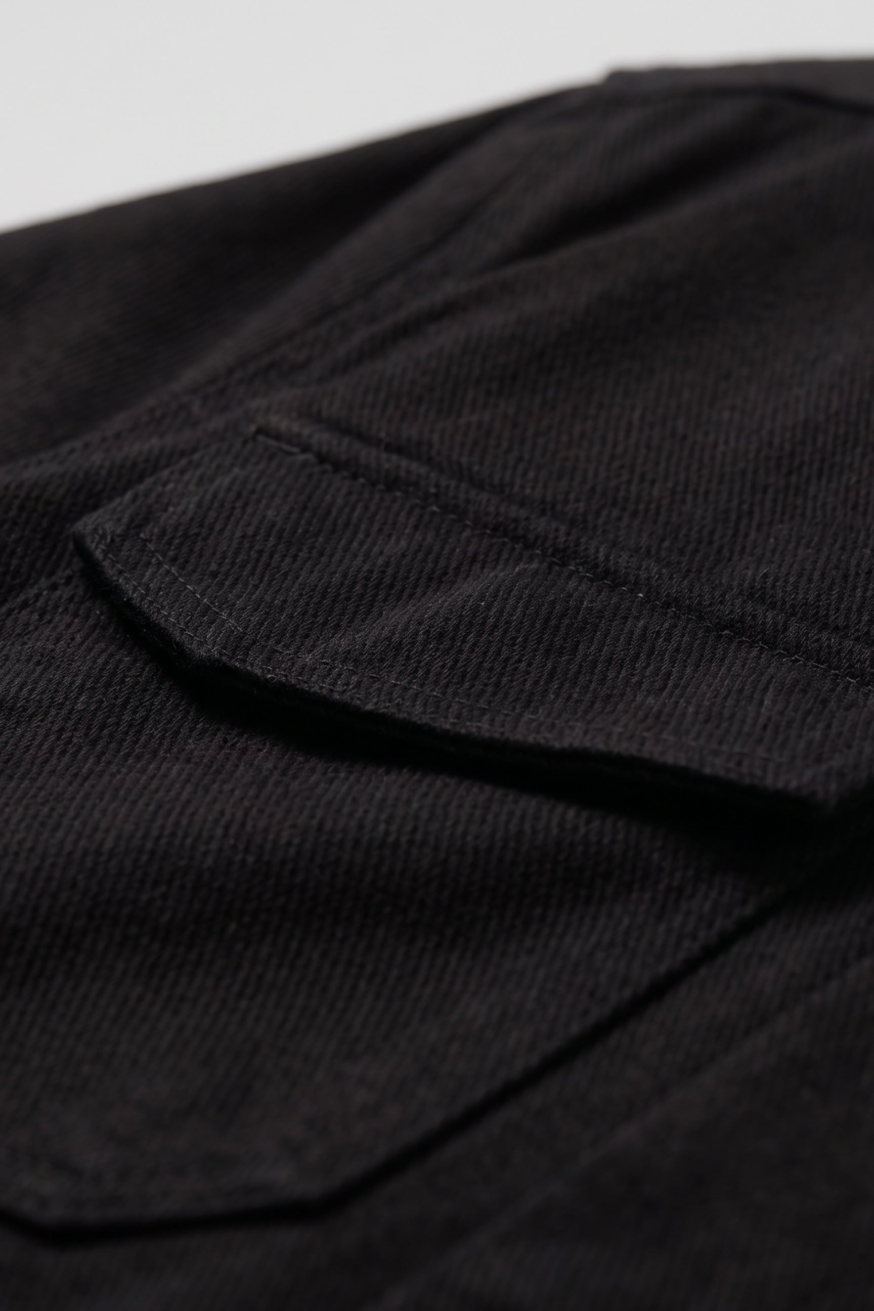 Veste en sergé de coton noir pour homme - Surchemise camionneur