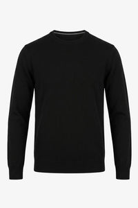 Pull-over noir en maille acrylique à col rond pour homme