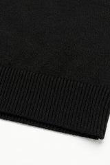 Pull-over noir en maille acrylique à col rond pour homme