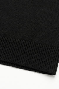 Pull-over noir en maille acrylique à col rond pour homme