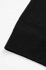 Polo noir en maille pour homme, col zippé, manches courtes, mélange doux