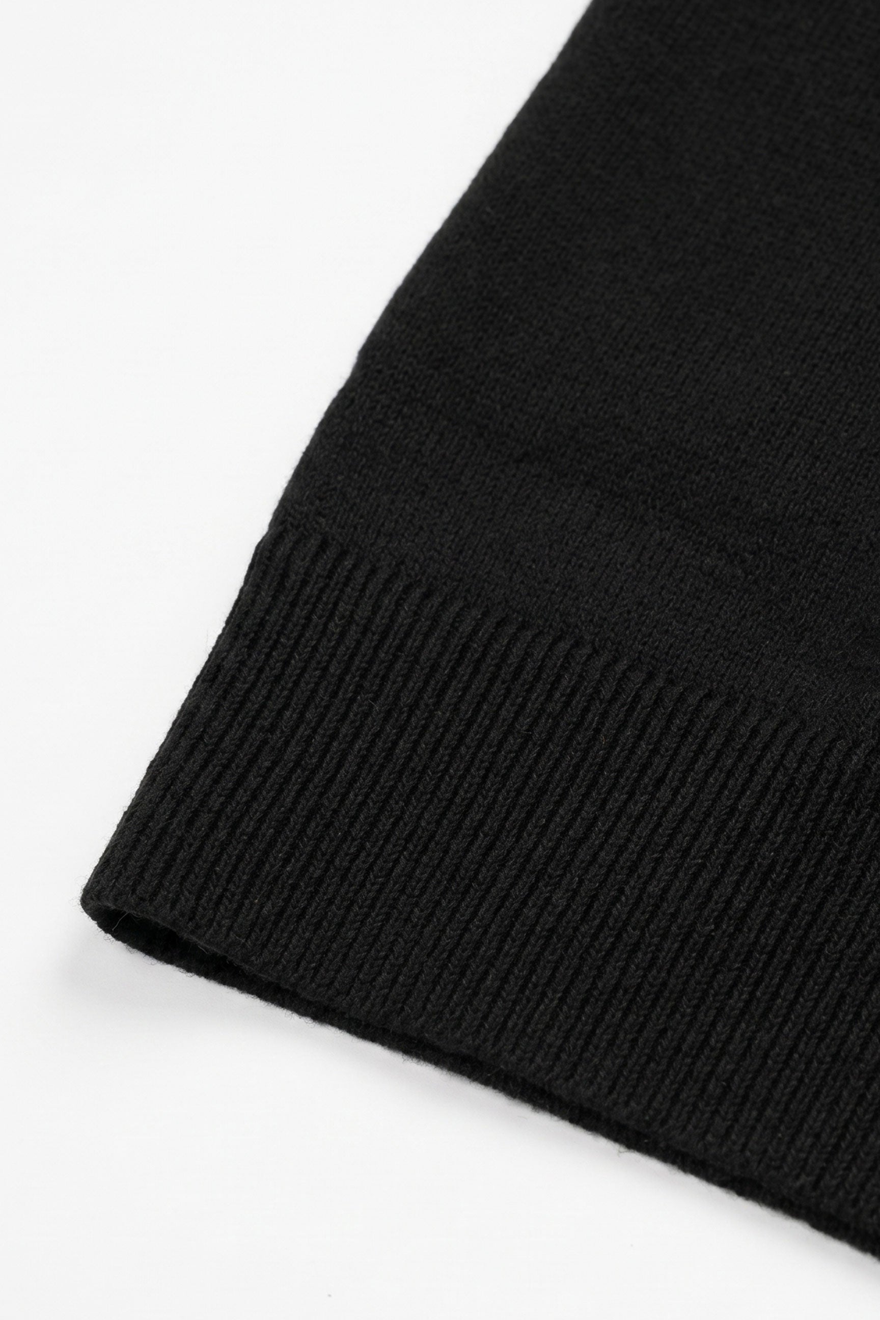 Polo noir en maille pour homme, col zippé, manches courtes, mélange doux