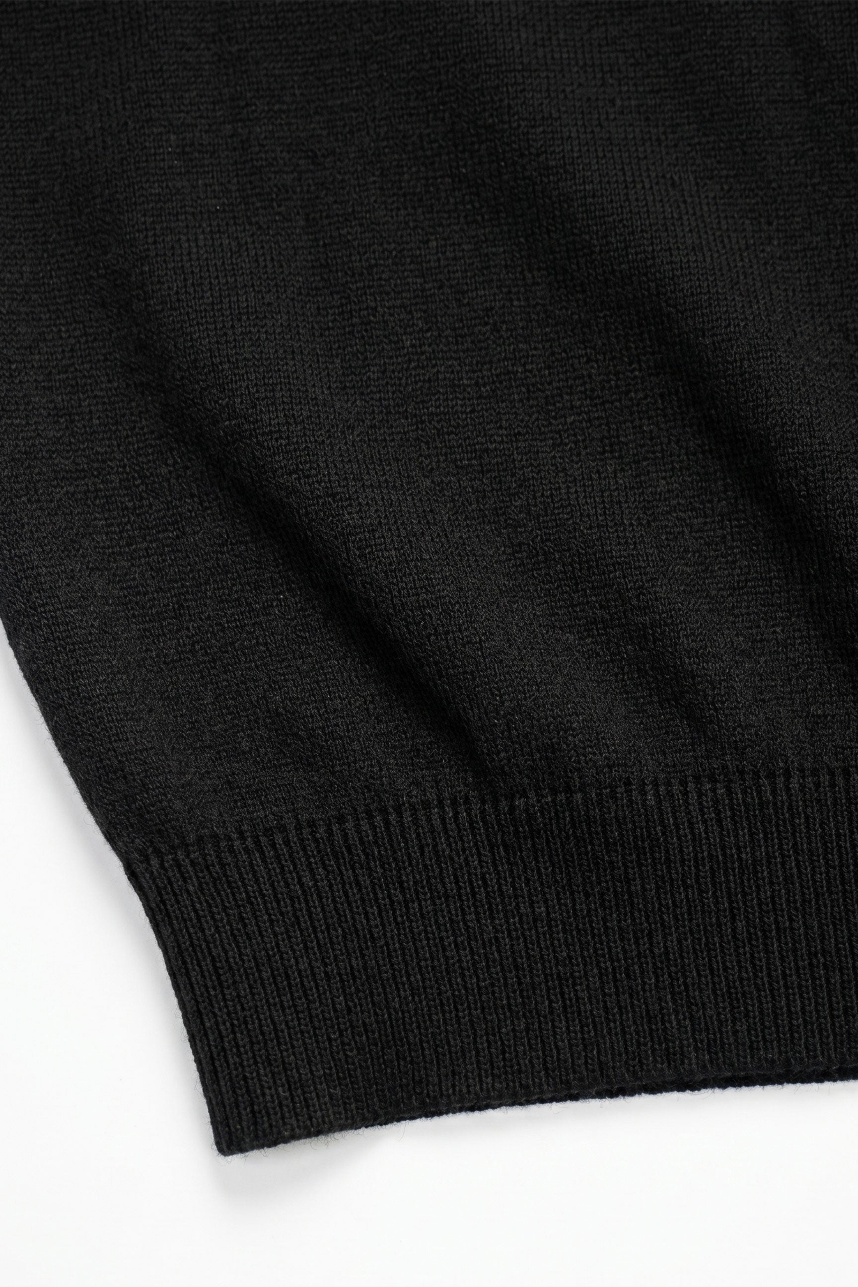 T-shirt noir en maille pour homme, coupe classique, col rond, manches courtes