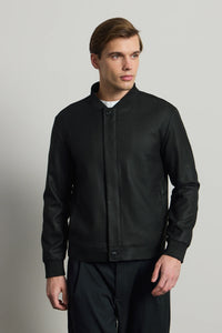 Veste bomber noire minimaliste et élégante pour homme