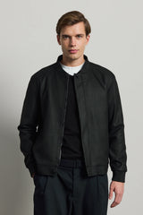 Veste bomber noire minimaliste et élégante pour homme