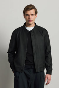 Veste bomber noire minimaliste et élégante pour homme