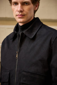 Veste bomber utilitaire noire pour homme, légère, matelassée et zippée