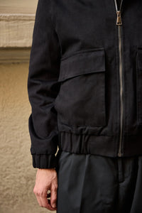 Veste bomber utilitaire noire pour homme, légère, matelassée et zippée