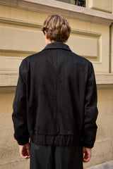 Veste bomber utilitaire noire pour homme, légère, matelassée et zippée