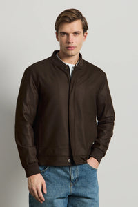 Veste bomber minimaliste marron pour homme
