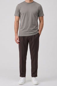 T-shirt classique pour homme en mélange de coton anthracite