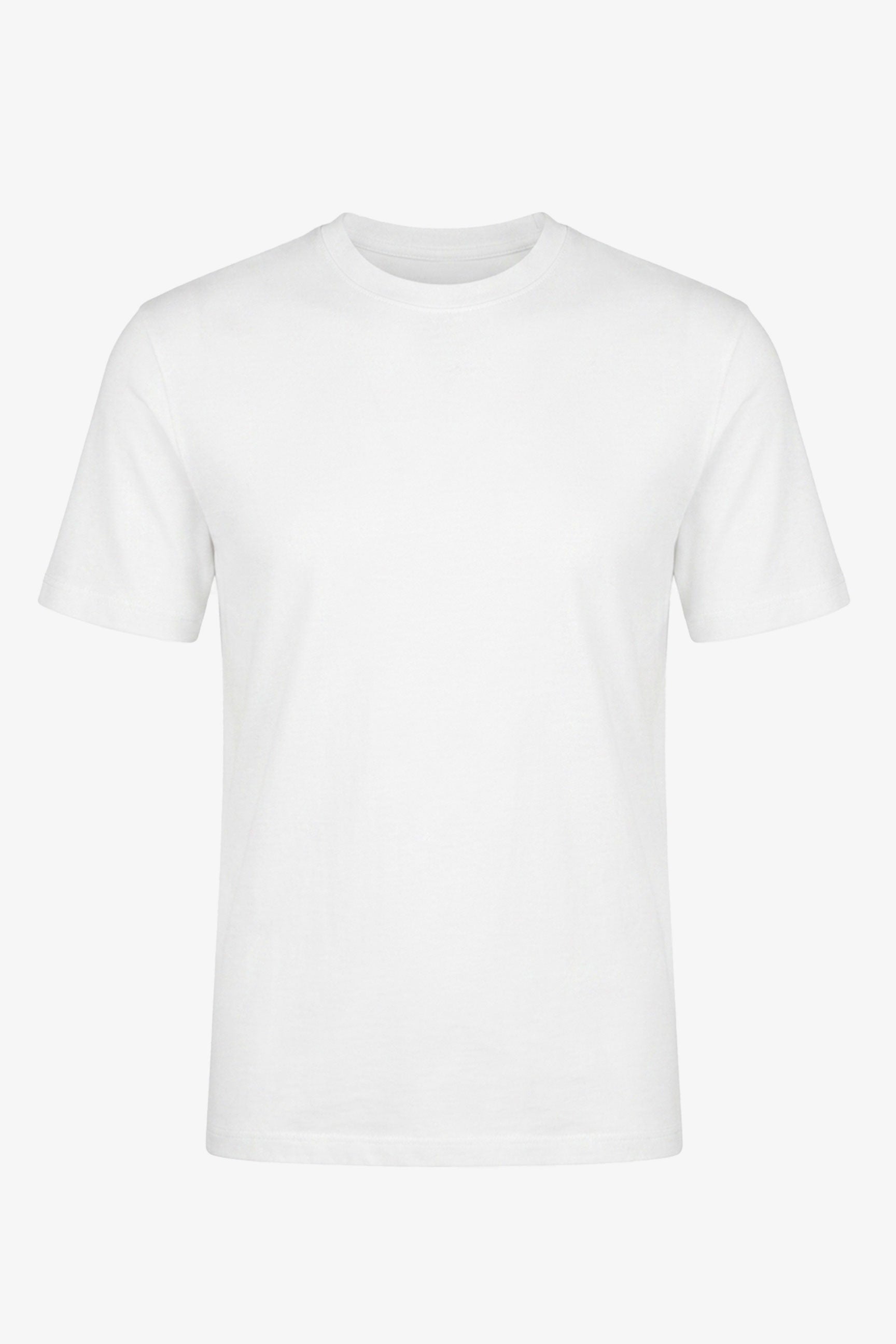 T-shirt classique en coton blanc cassé pour homme