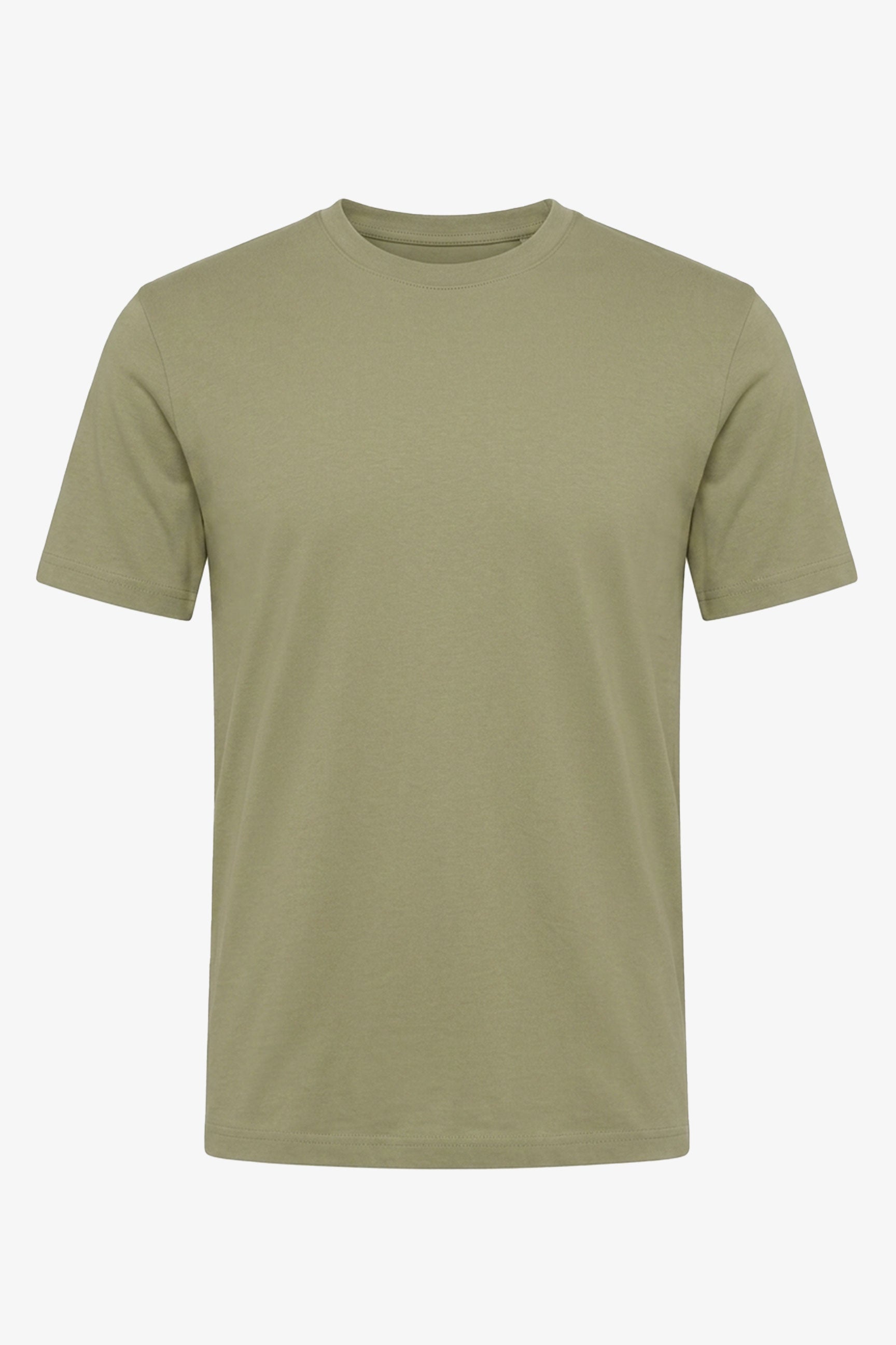 T-shirt classique en coton vert olive pour homme