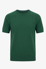 T-shirt classique vert pour homme, manches courtes, col rond