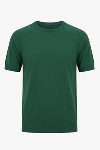 T-shirt classique vert pour homme, manches courtes, col rond