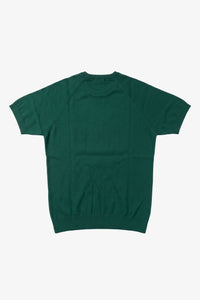 T-shirt classique vert pour homme, manches courtes, col rond
