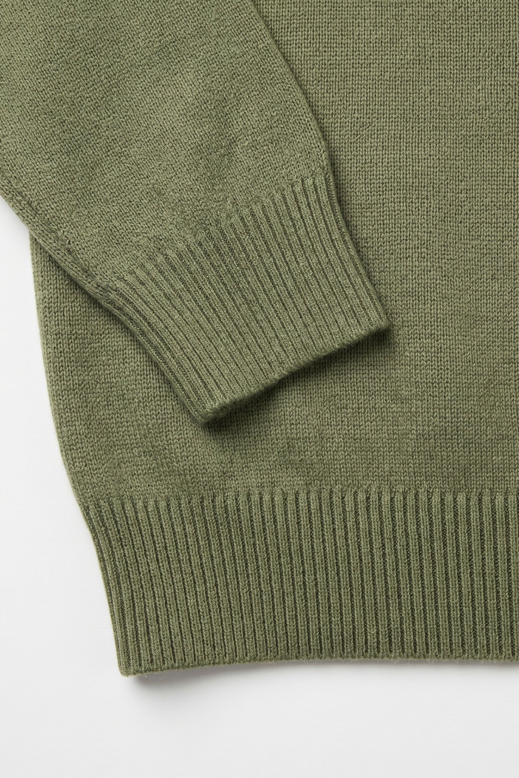 Pull en maille vert à col rond pour homme, coupe classique