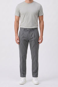 T-shirt gris classique pour homme en mélange de coton