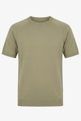 T-shirt kaki classique pour homme, manches courtes, col rond