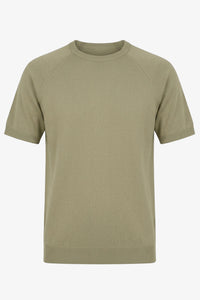 T-shirt kaki classique pour homme, manches courtes, col rond