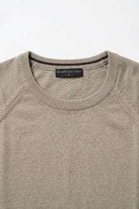 T-shirt kaki classique pour homme, manches courtes, col rond
