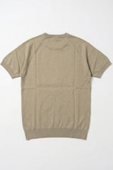 T-shirt kaki classique pour homme, manches courtes, col rond