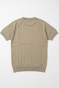 T-shirt kaki classique pour homme, manches courtes, col rond