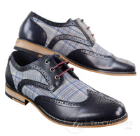 Men's Leather and Tweed Vintage Shoes - Cavani Oslo