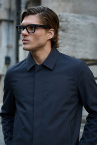Veste Harrington imperméable à col bleu marine pour homme
