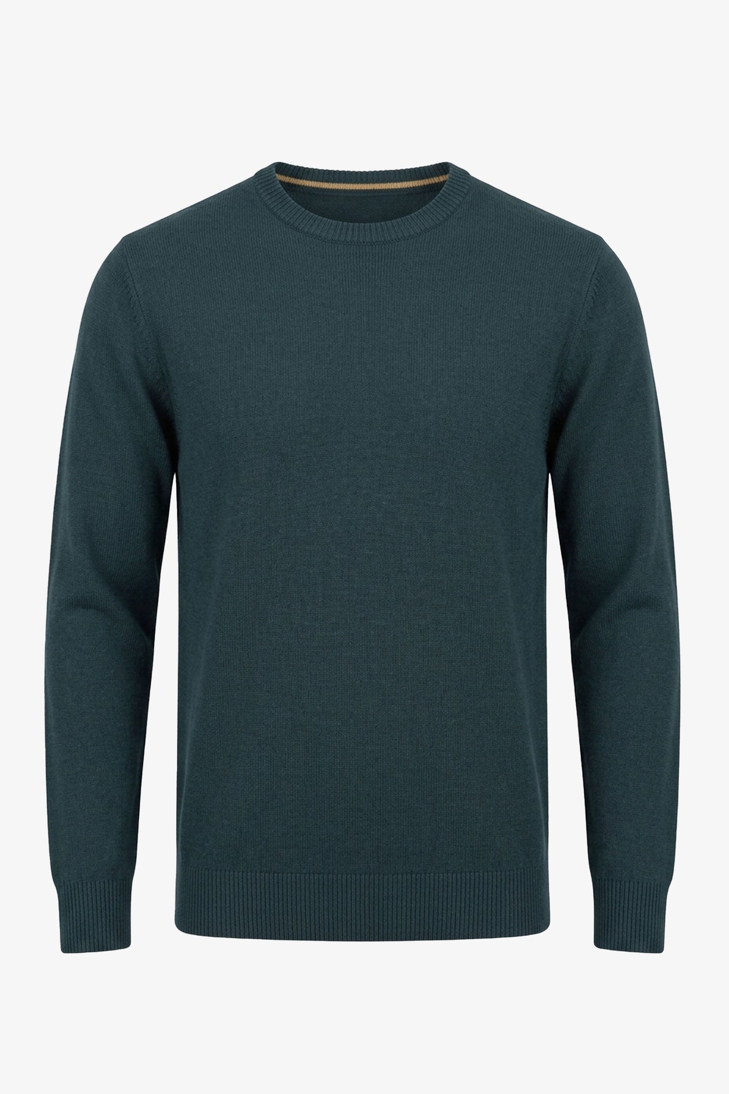 Pull en maille bleu marine pour homme, col rond, coupe classique