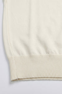 T-shirt homme écru en maille, coupe classique, col rond, manches courtes