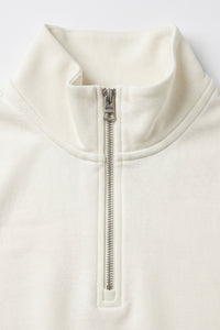 Sweat-shirt à col montant zippé Off White pour homme, mélange de coton, blanc cassé