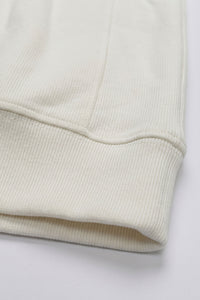Sweat-shirt à col montant zippé Off White pour homme, mélange de coton, blanc cassé